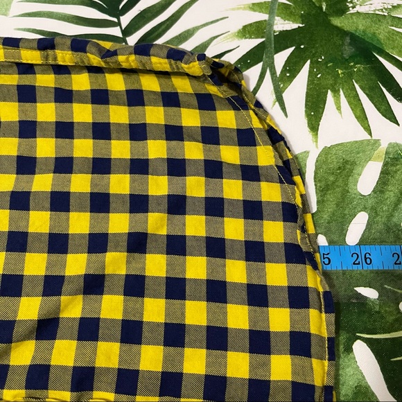Abercrombie Kids Yellow Navy Check Collar Longsleeve ButtonDown Shirt size 13-14 - Picture 11 of 12